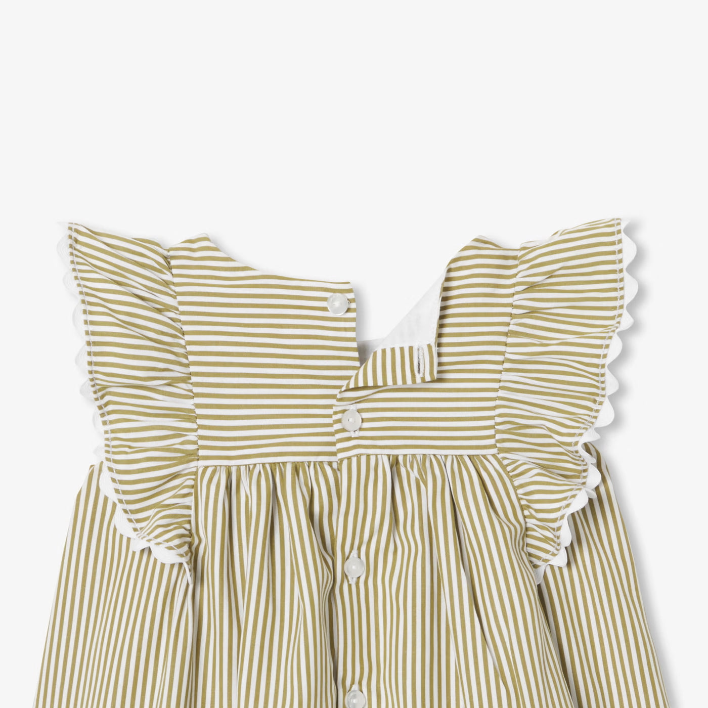 Baby girl dress in striped poplin - blanc/vert