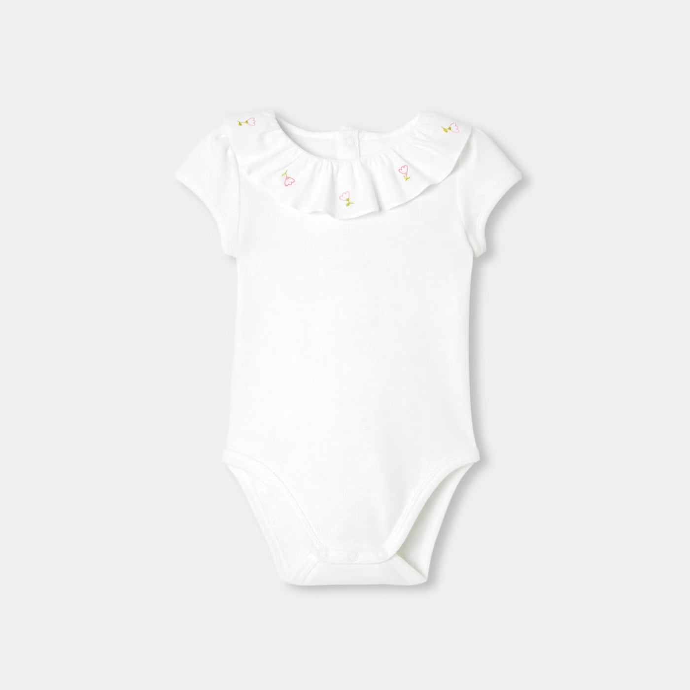 Baby girl short-sleeved cotton bodysuit - blanc jacadi