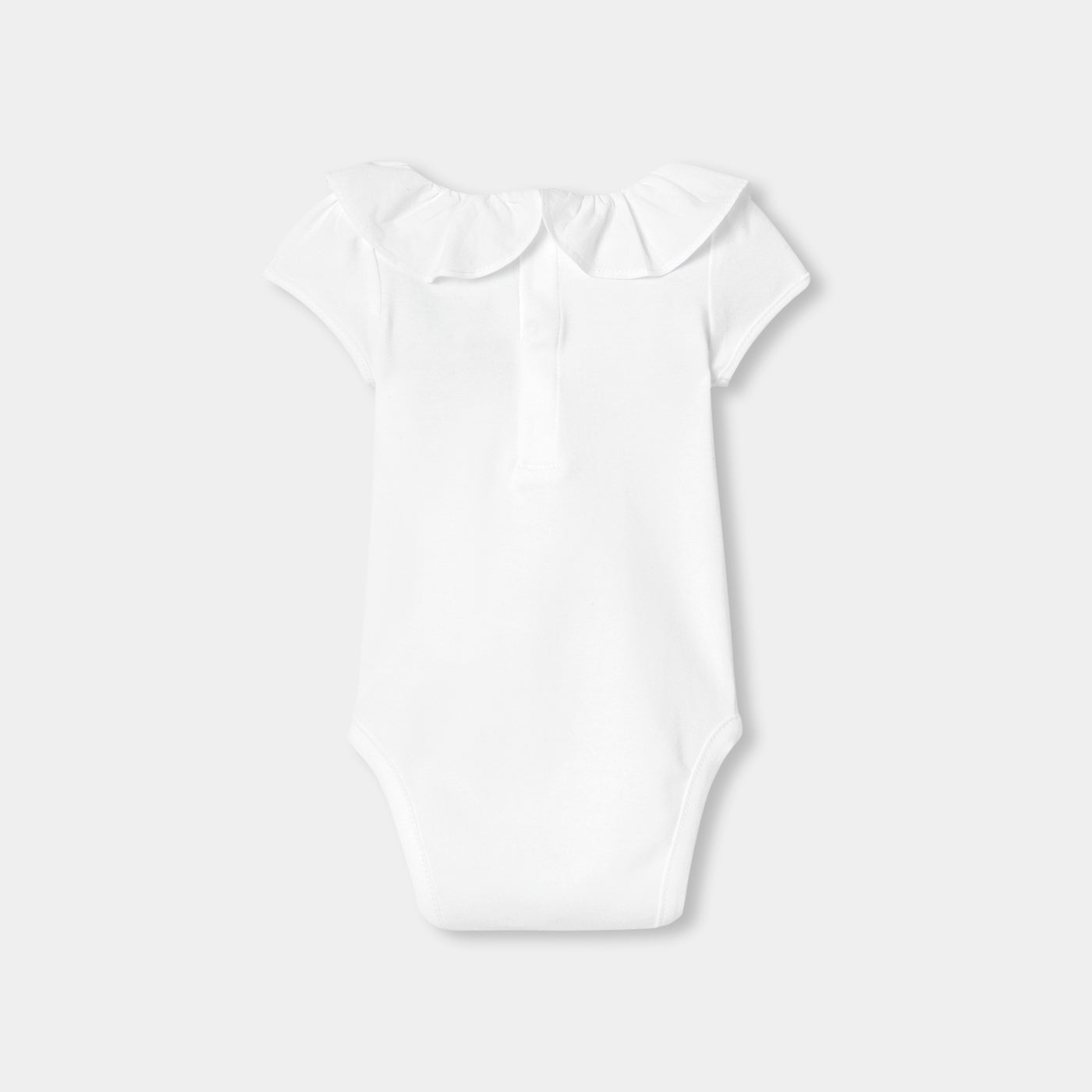Baby girl short-sleeved interlock cotton bodysuit - blanc jacadi