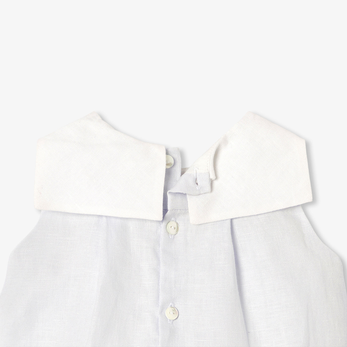 Baby boy linen romper - gris/blanc