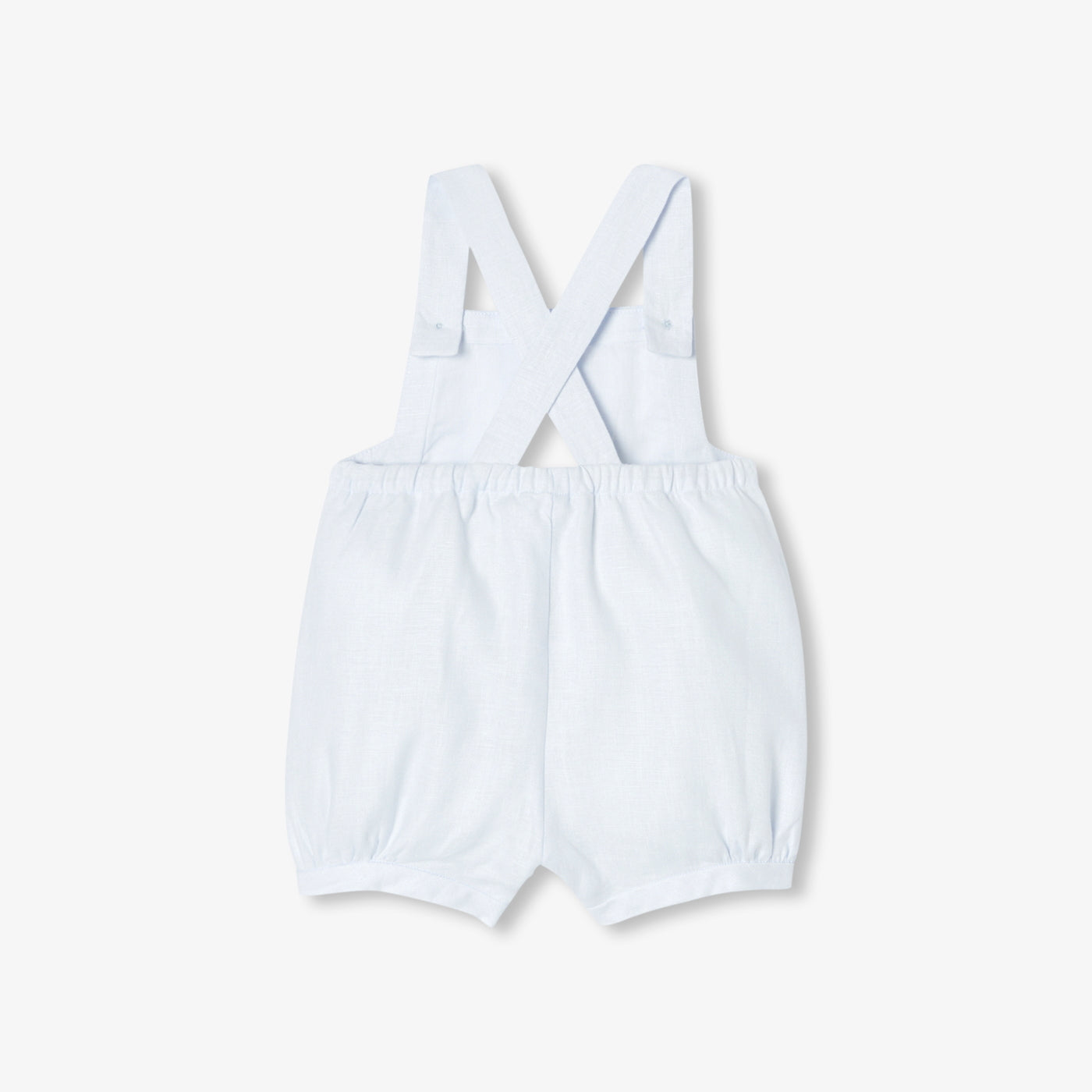 Baby dungarees in linen - gris perle