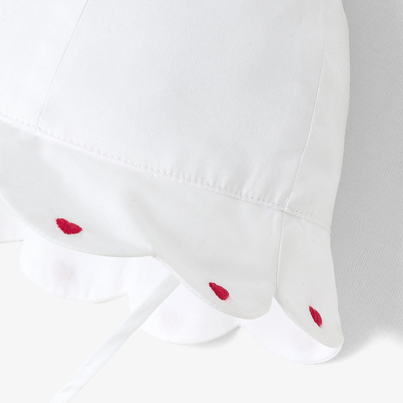 Baby girl hat in cotton with scalloped edge - blanc/bleu