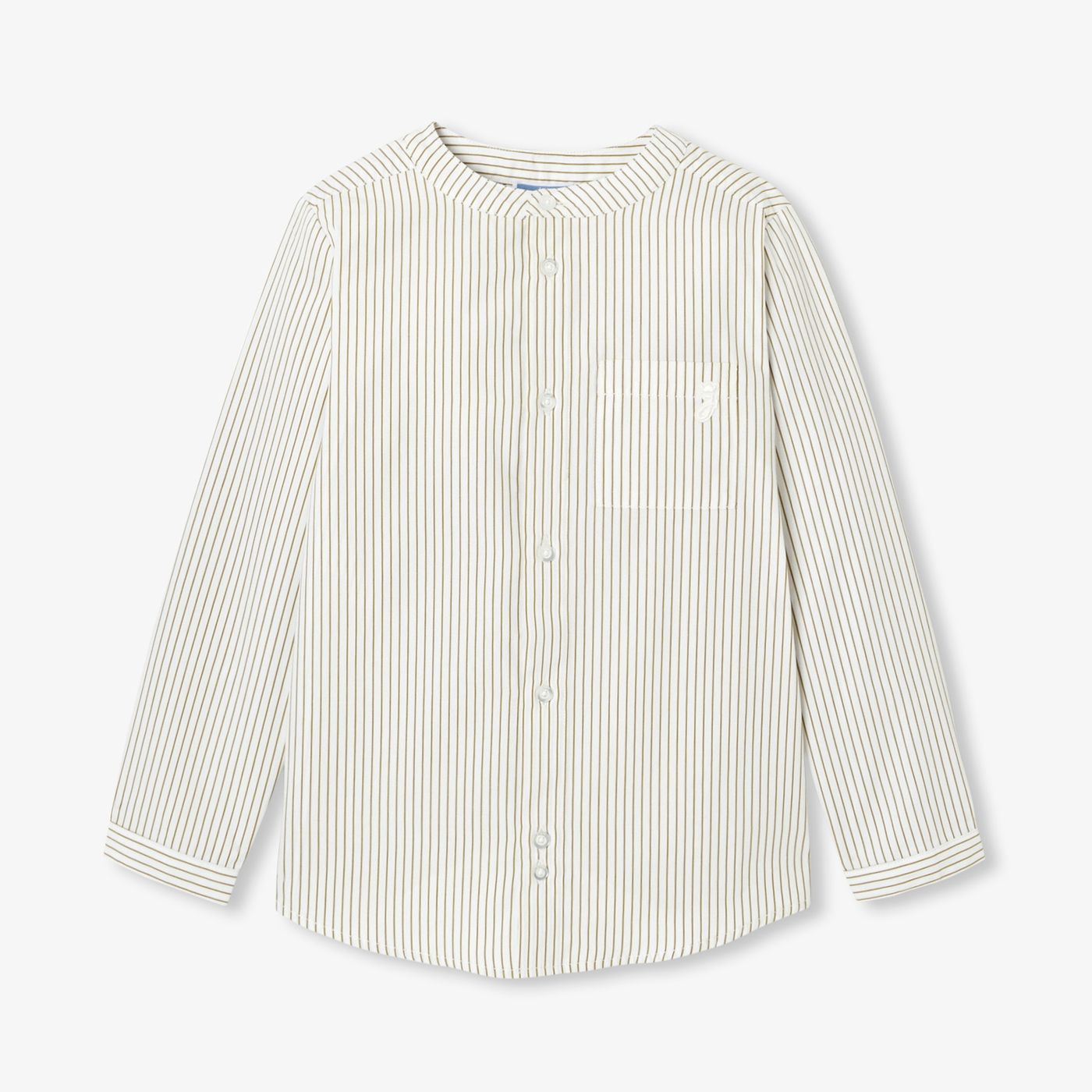 Boy striped poplin shirt - blanc/vert