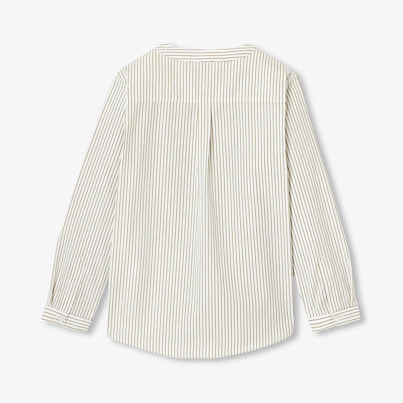 Boy striped poplin shirt - blanc/vert