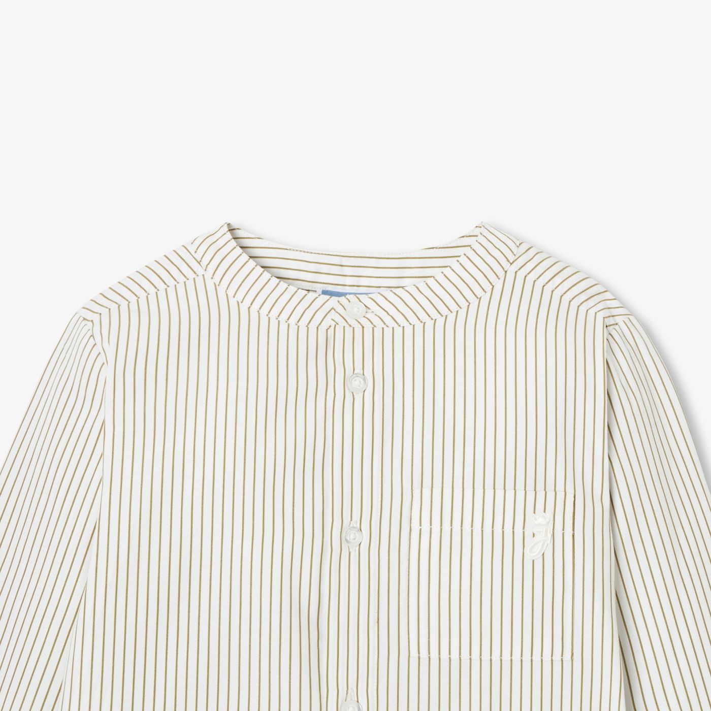 Boy striped poplin shirt - blanc/vert