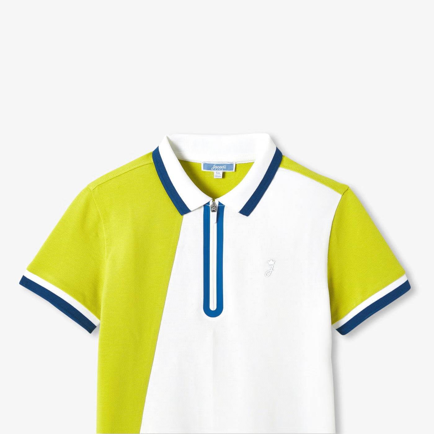 Boy cotton piqué polo shirt - blanc/vert