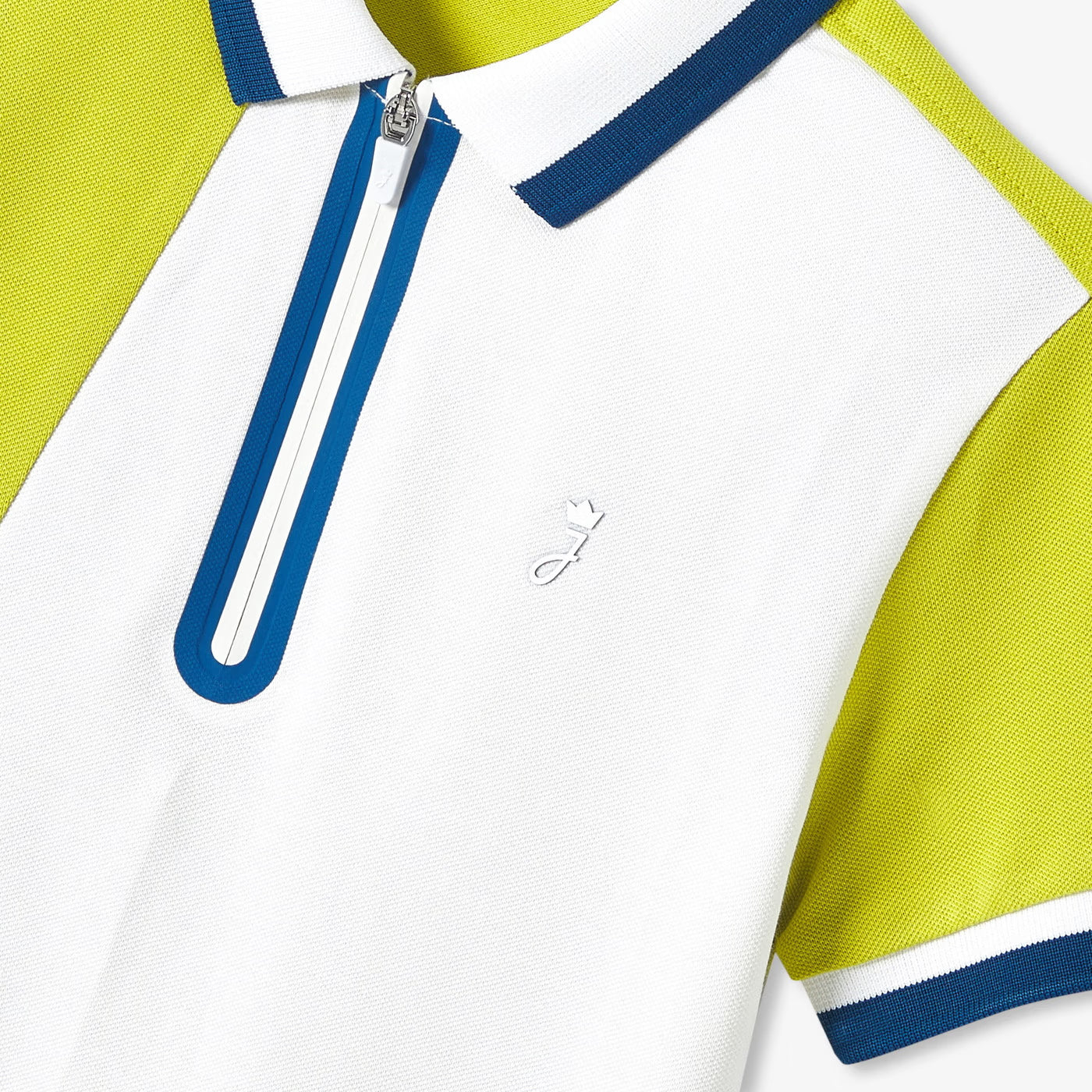 Boy cotton piqué polo shirt - blanc/vert
