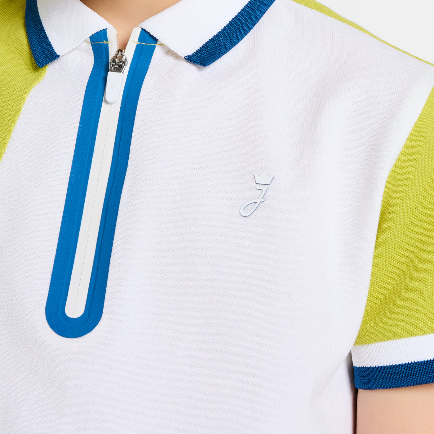 Boy cotton piqué polo shirt - blanc/vert