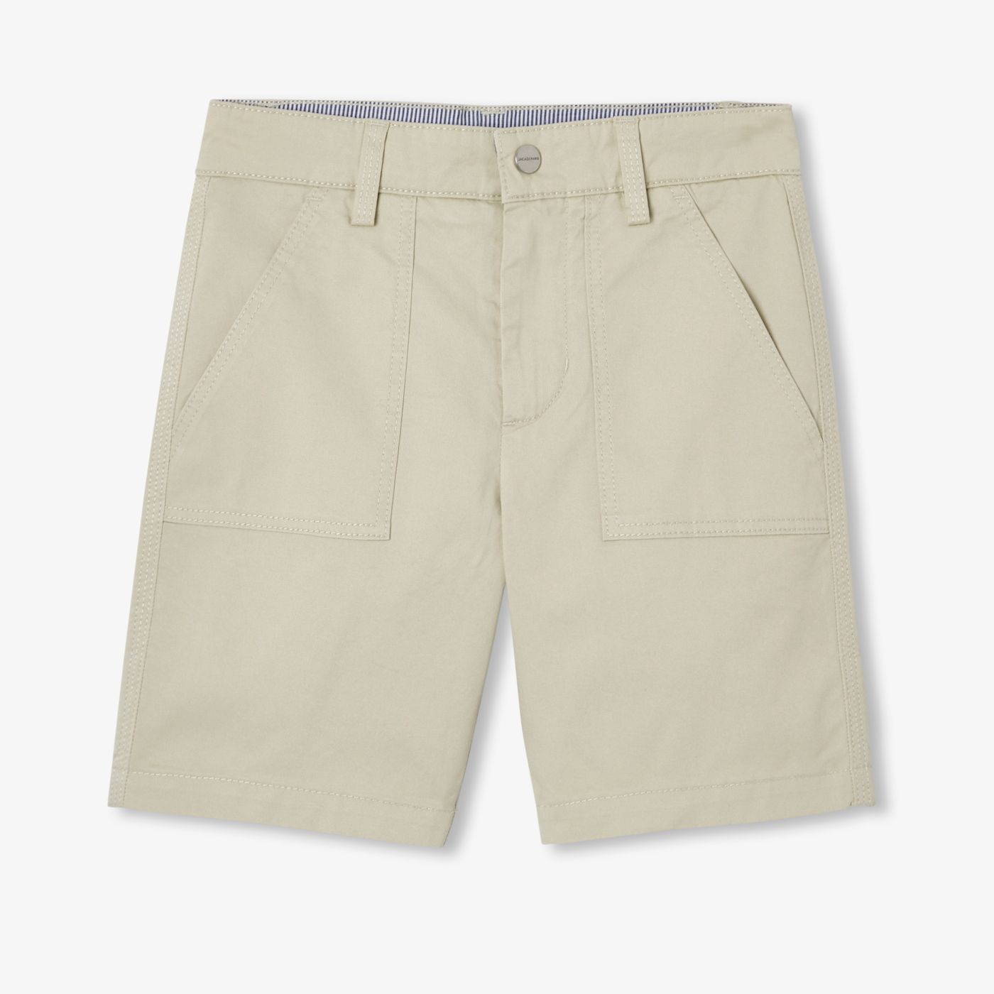Boy lightweight twill Bermuda shorts - tilleul