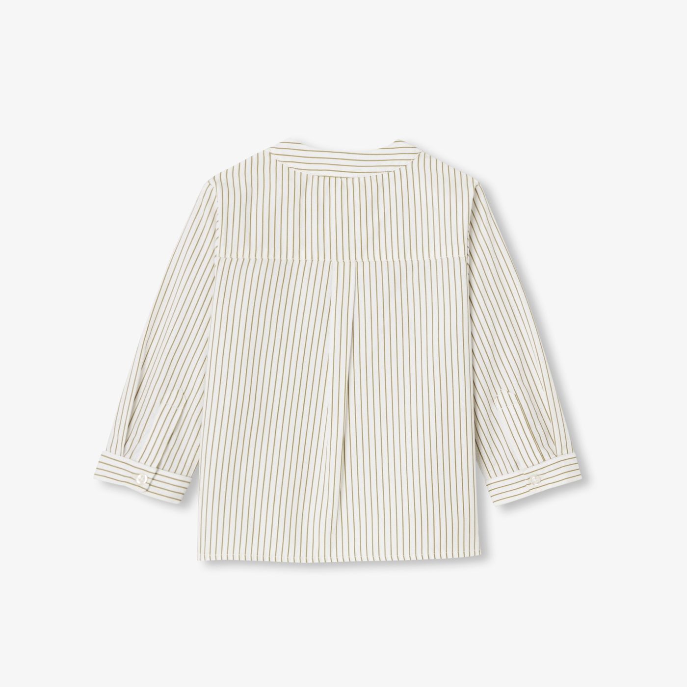 Baby boy striped cotton shirt - blanc/vert