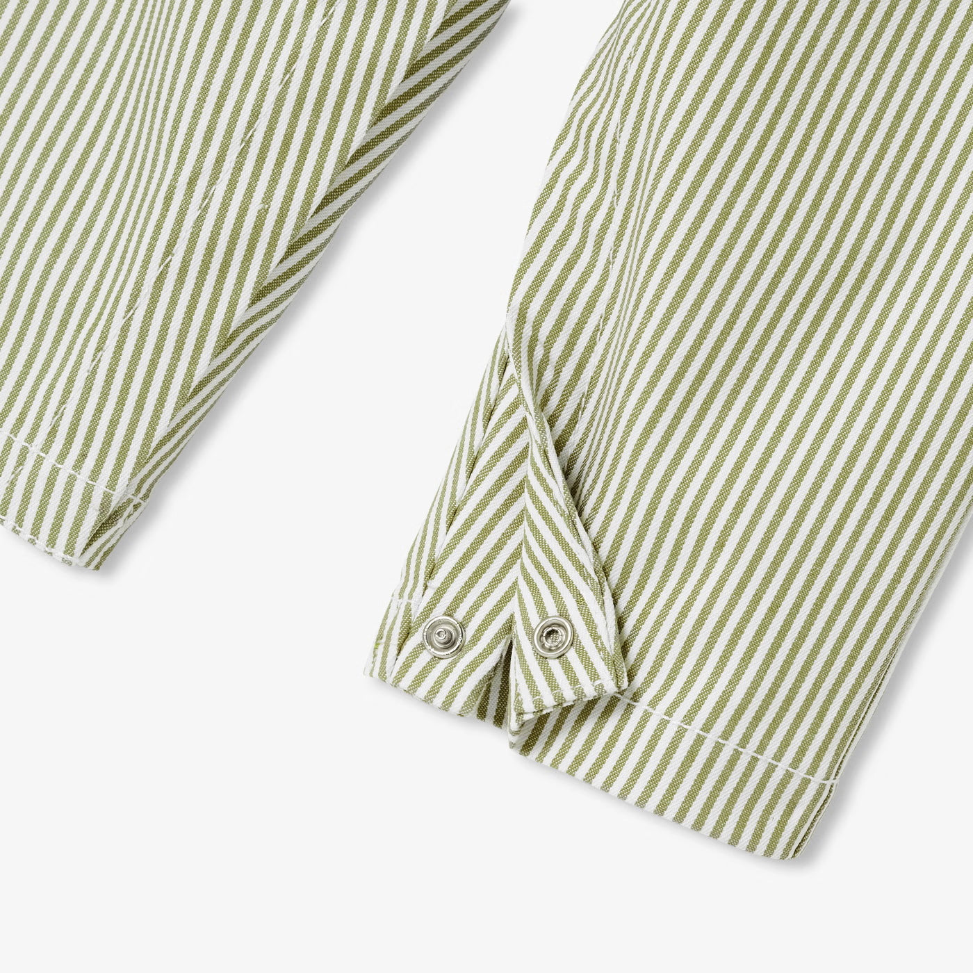 Baby boy dungarees in striped twill - blanc/vert