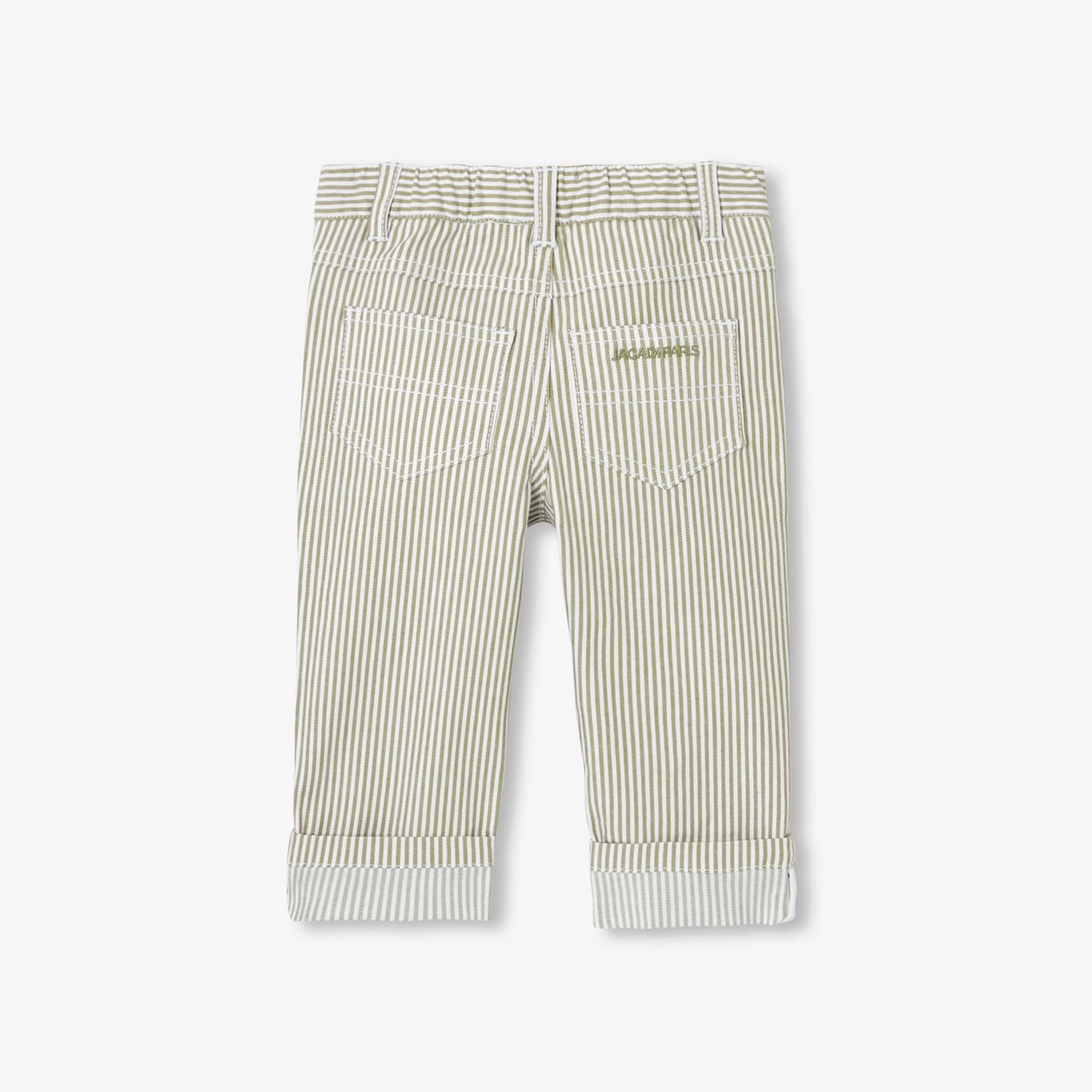 Baby boy trousers in striped twill - blanc/vert