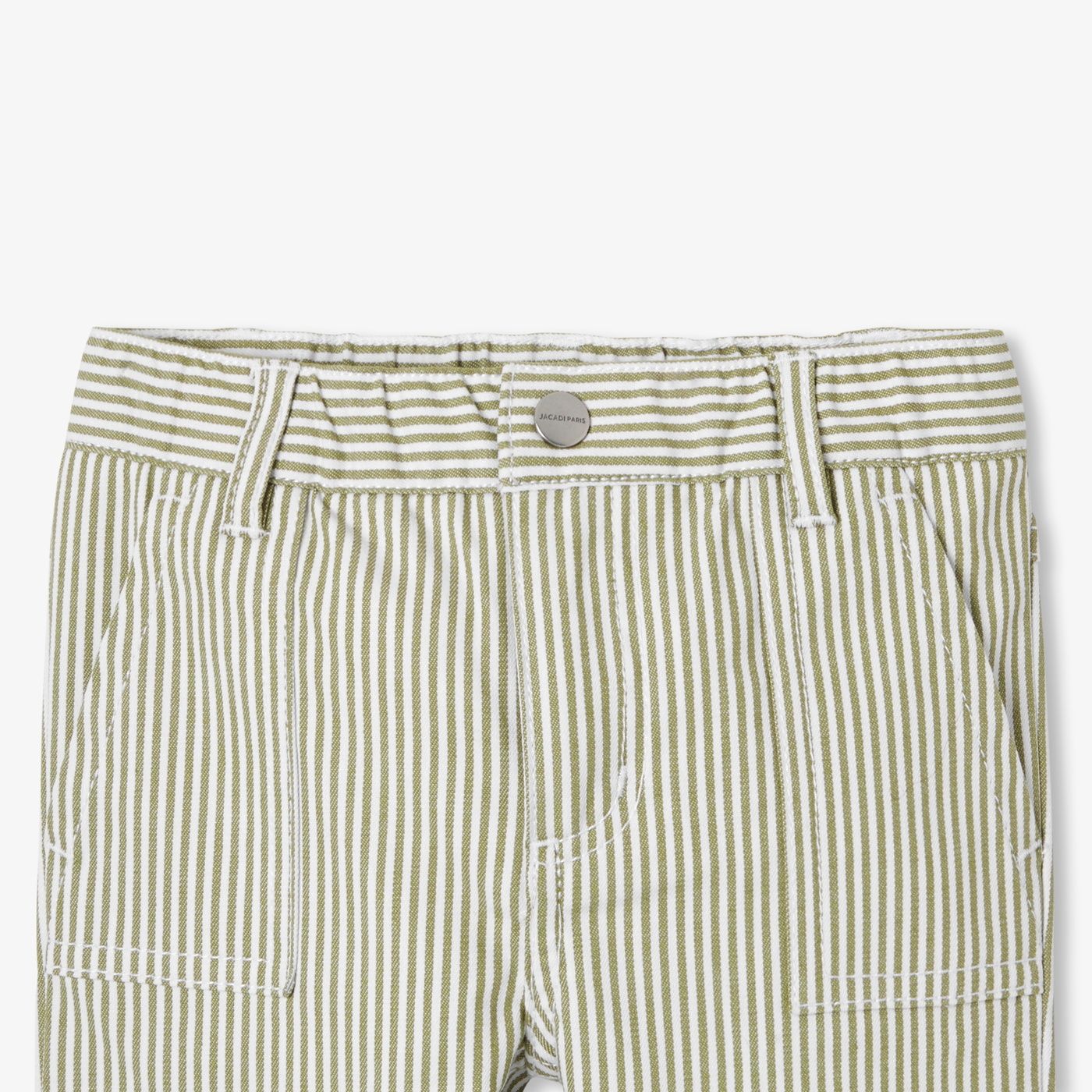 Baby boy trousers in striped twill - blanc/vert