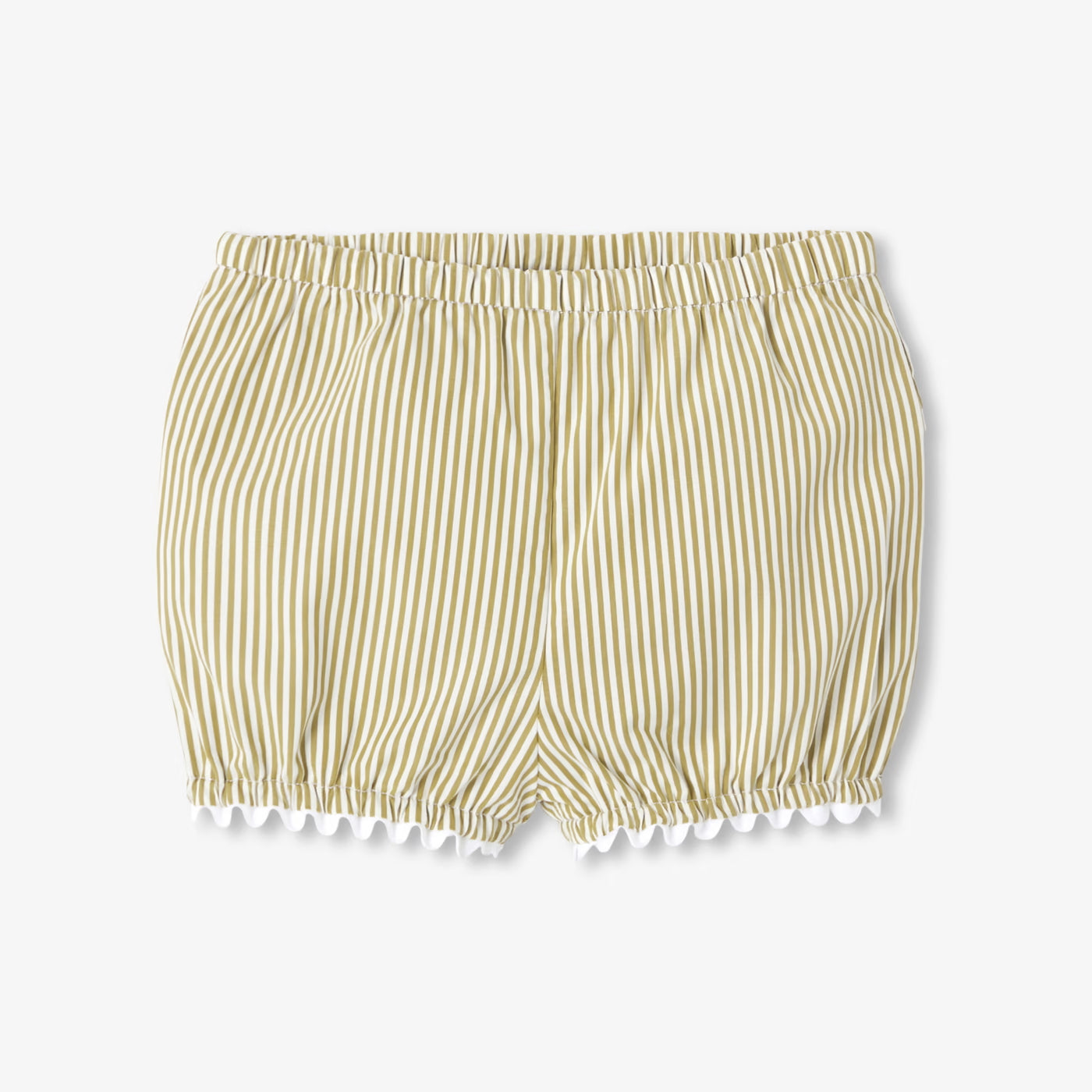 Baby girl striped cotton shorts set - blanc/vert