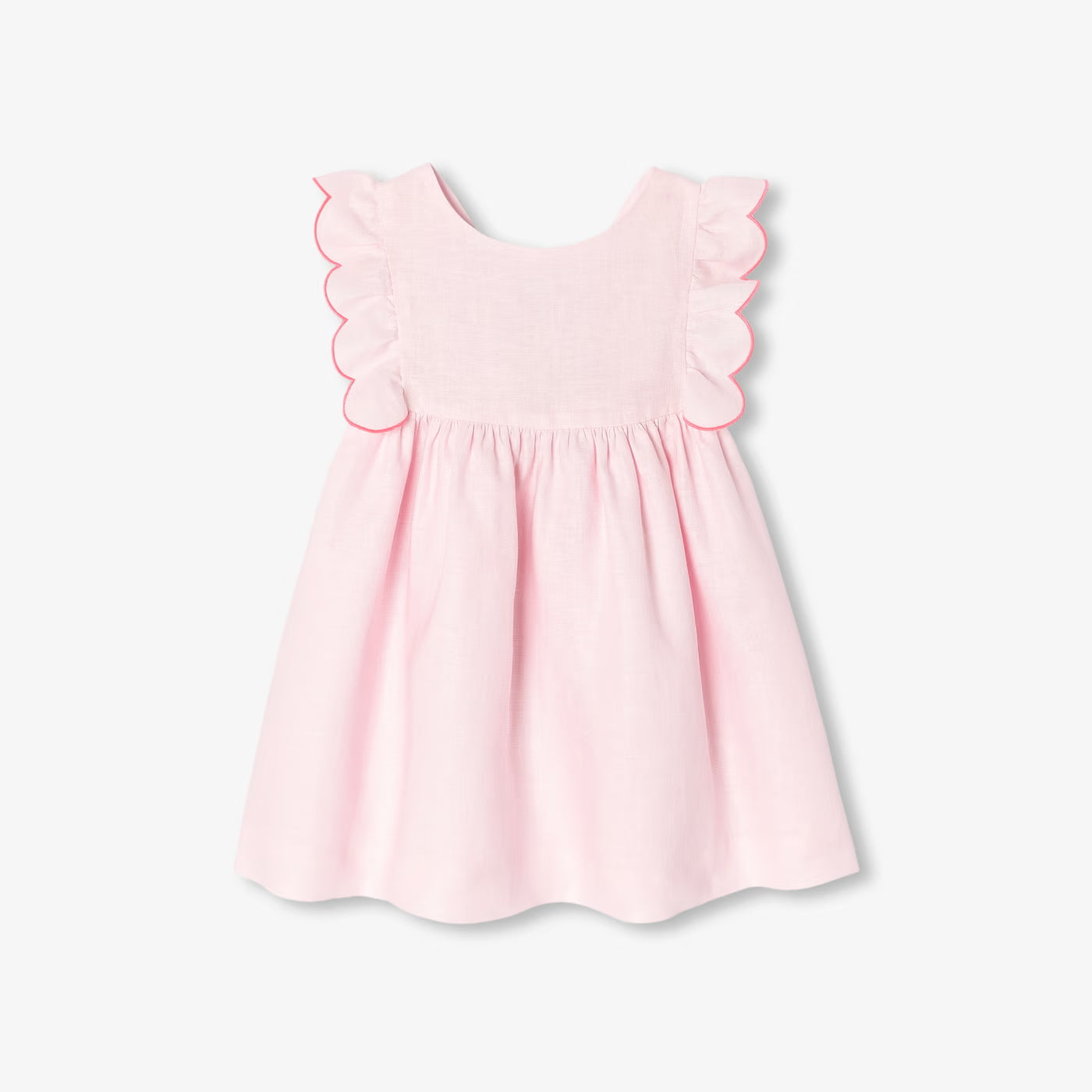 Baby girl linen dress - rose pale jacadi