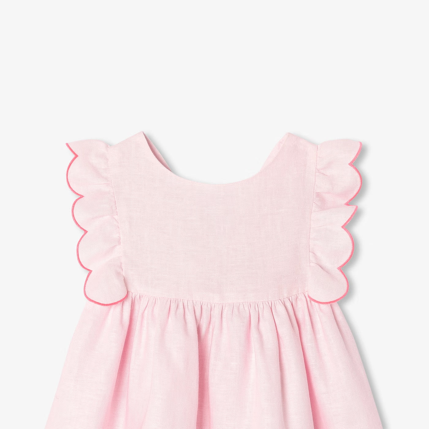 Baby girl linen dress - rose pale jacadi