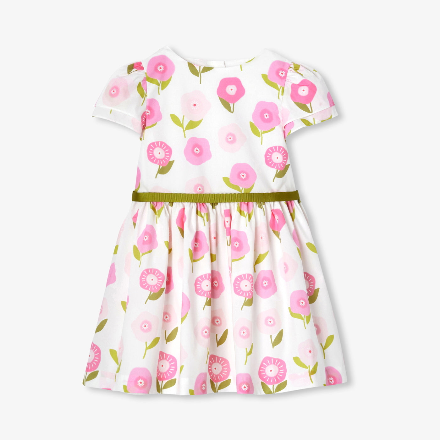 Girl floral print dress - rose/multico