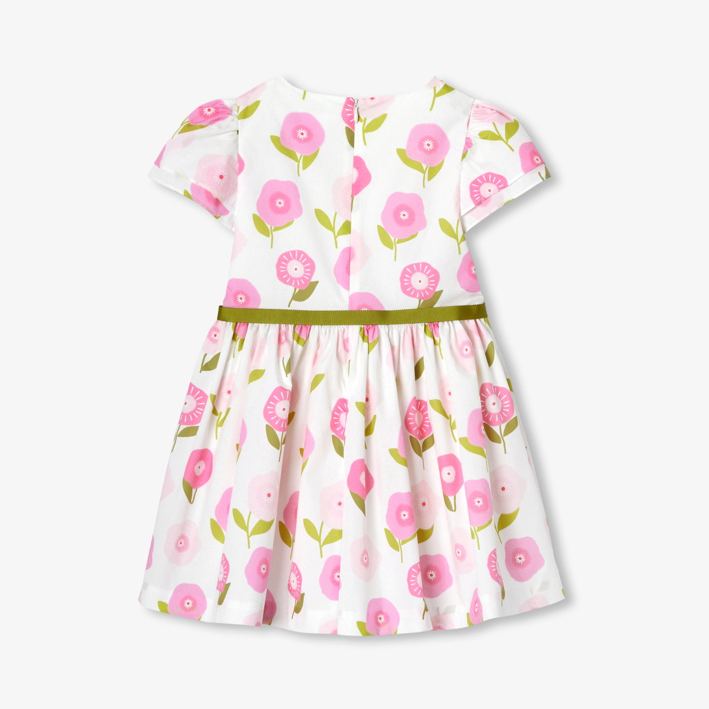 Girl floral print dress - rose/multico