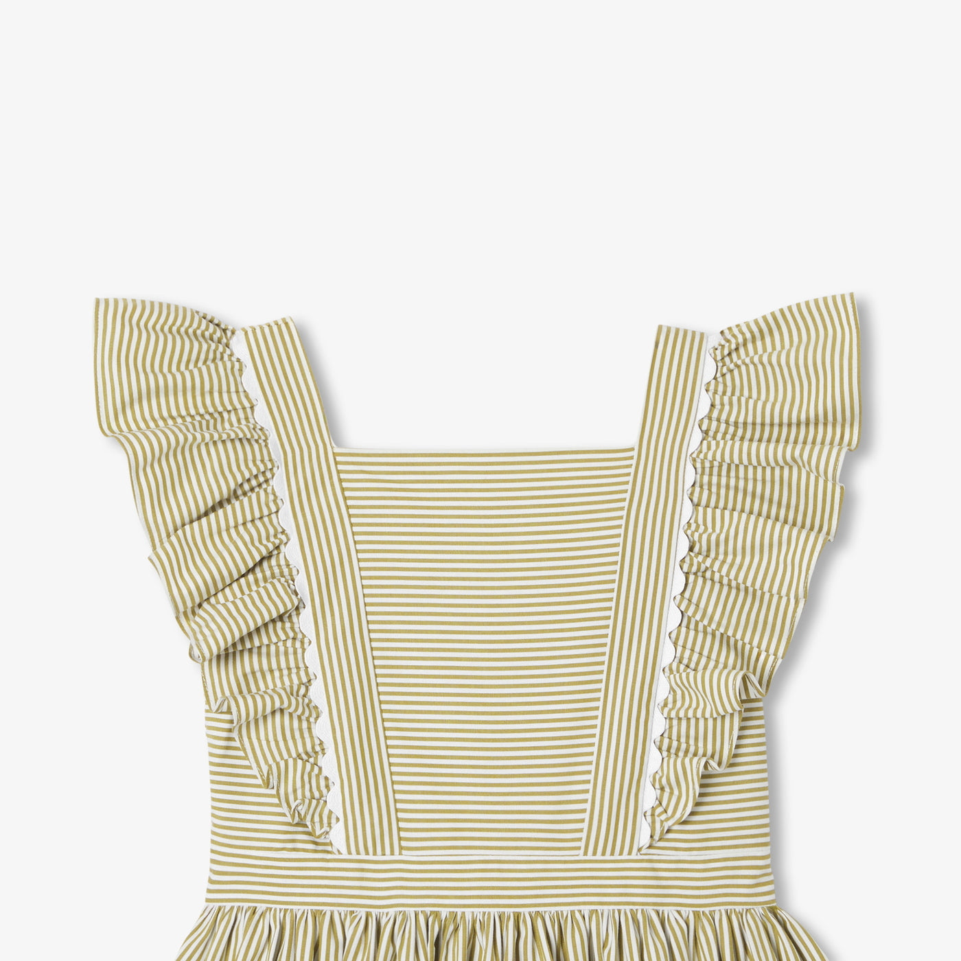 Girl striped poplin dress - blanc/vert