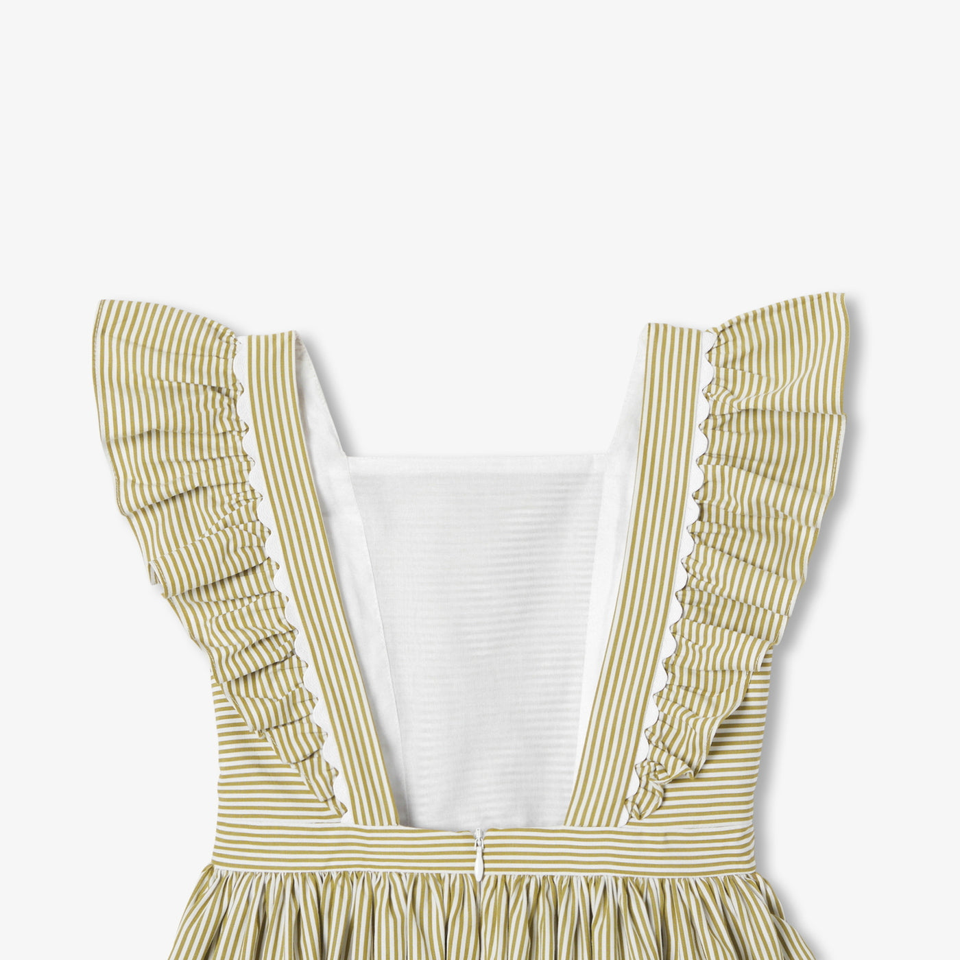 Girl striped poplin dress - blanc/vert
