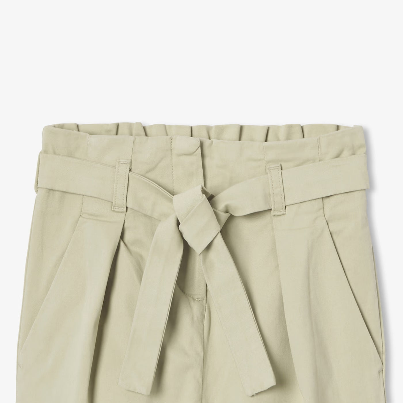 Girl lightweight twill trousers - tilleul