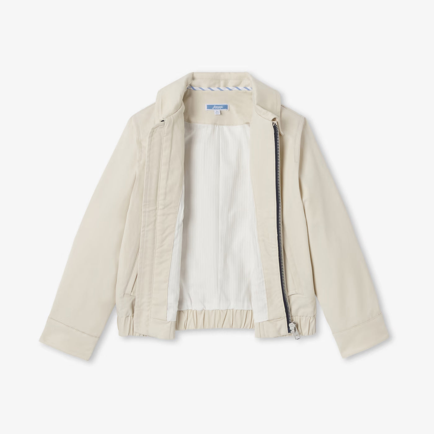 Child lightweight twill Harrington jacket - beige taupe