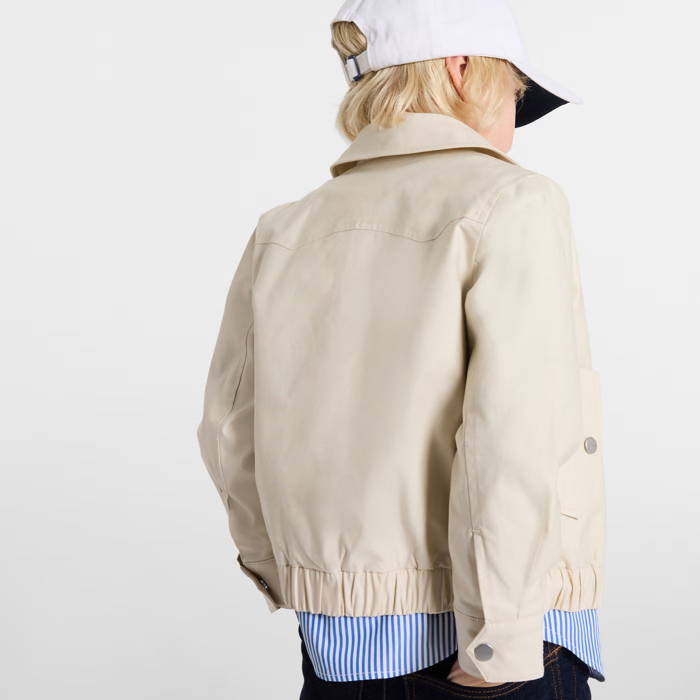 Child lightweight twill Harrington jacket - beige taupe