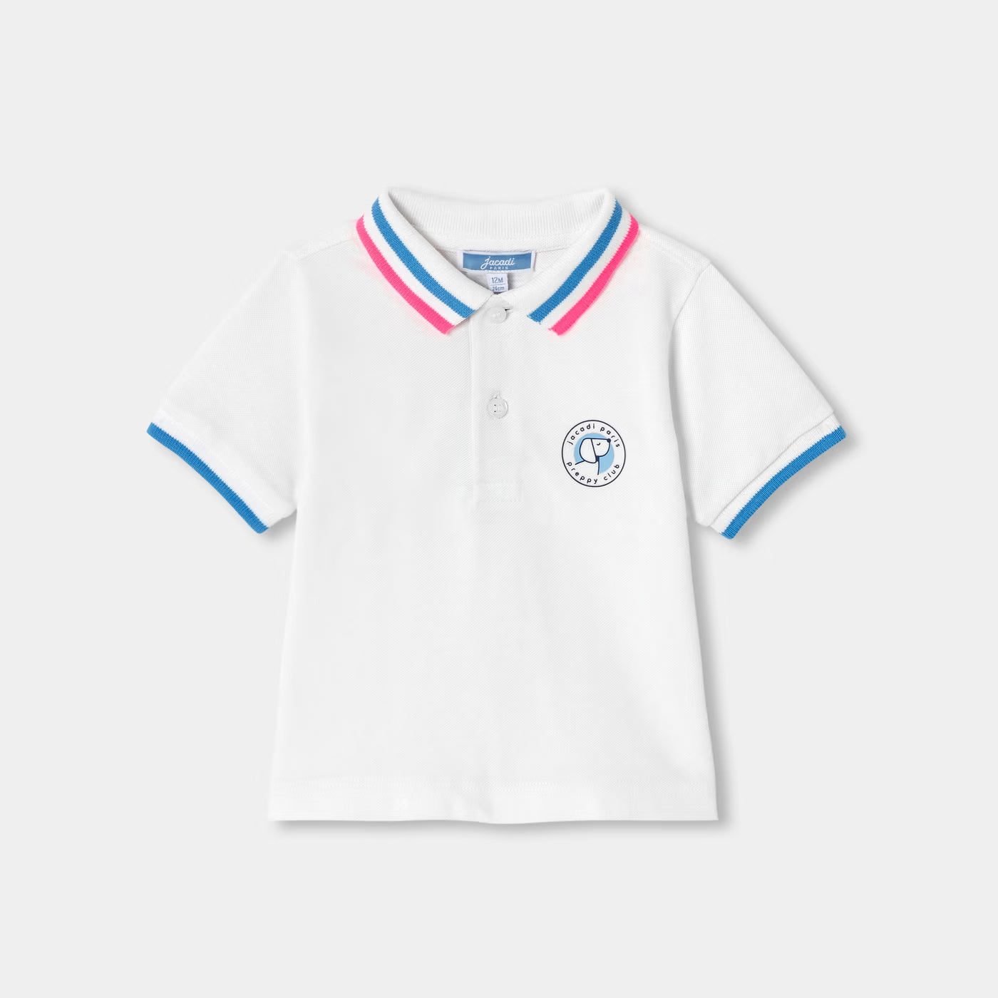Baby boy short-sleeved polo shirt in cotton piqué - blanc jacadi