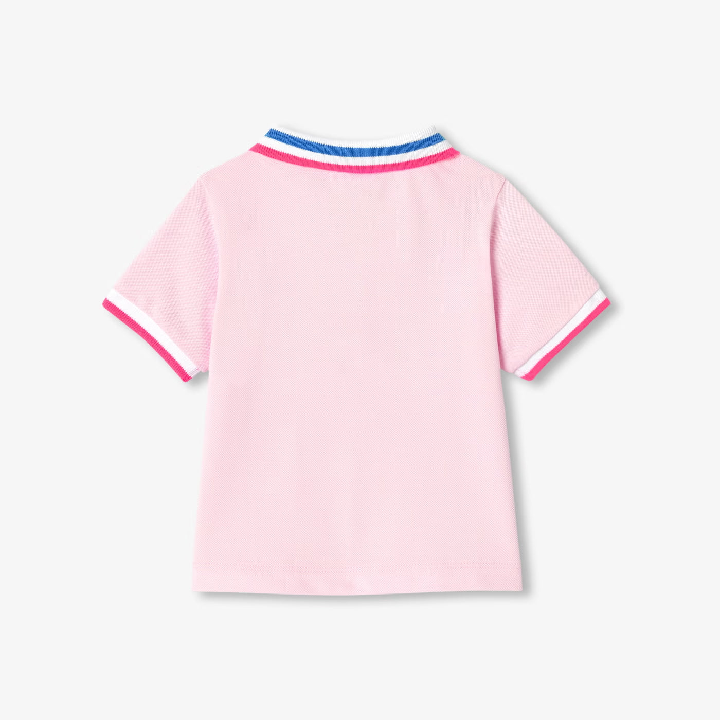 Baby boy short-sleeved polo shirt in cotton piqué - rose dragee