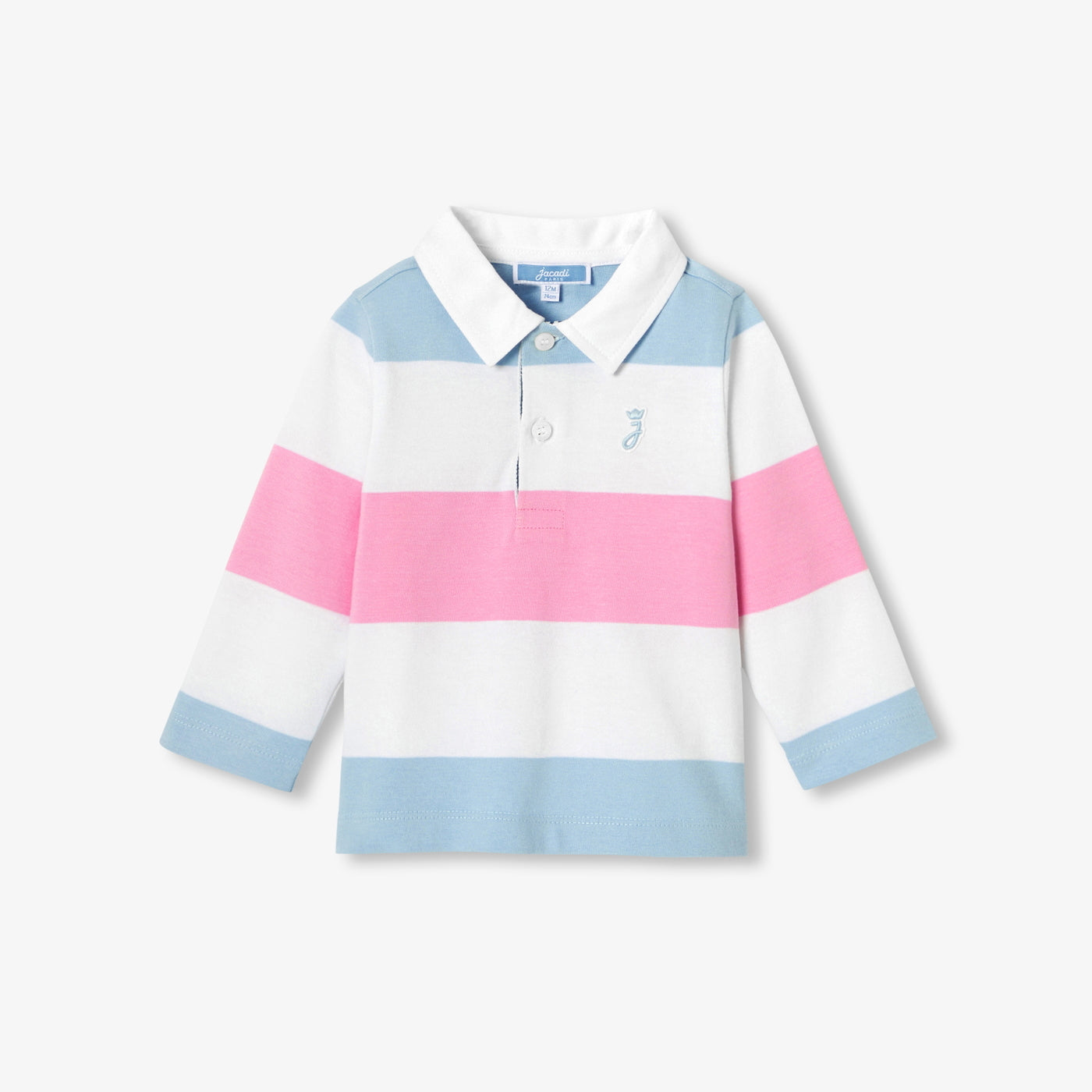 Baby boy jersey rugby shirt - rose/bleu