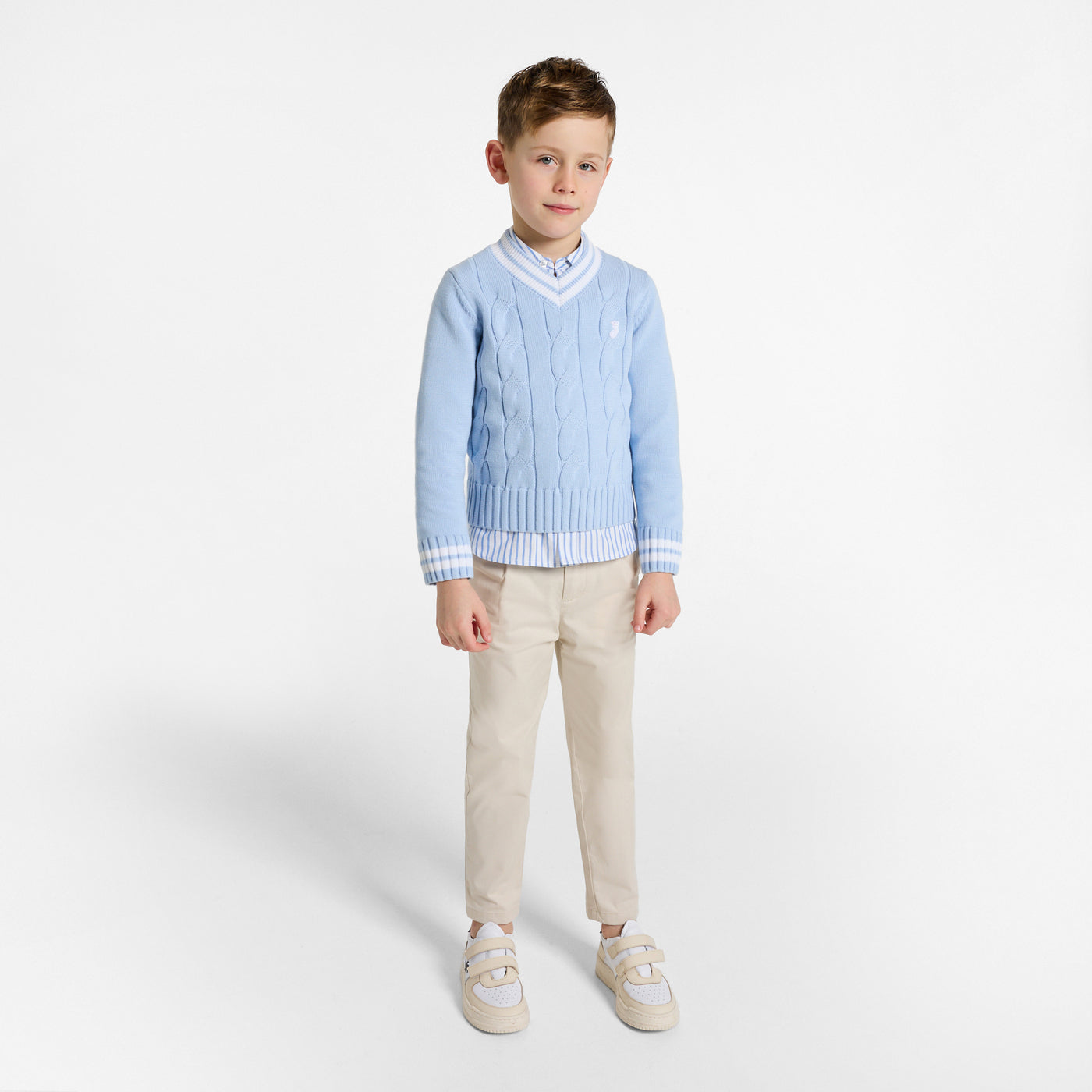 Boy twill pants - blanc casse