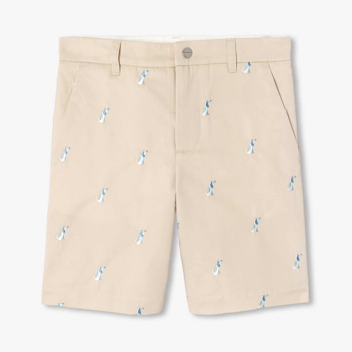 Boy cotton twill Bermuda shorts - beige taupe