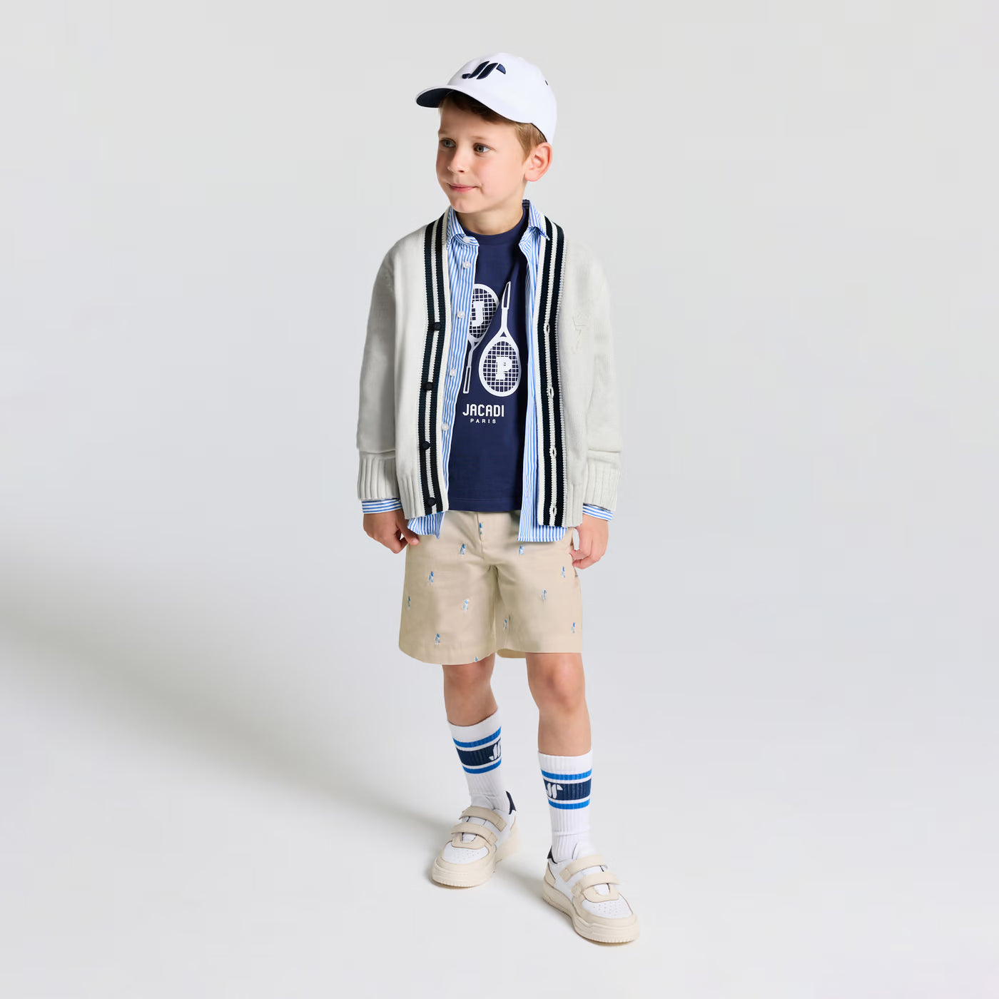 Boy cotton twill Bermuda shorts - beige taupe