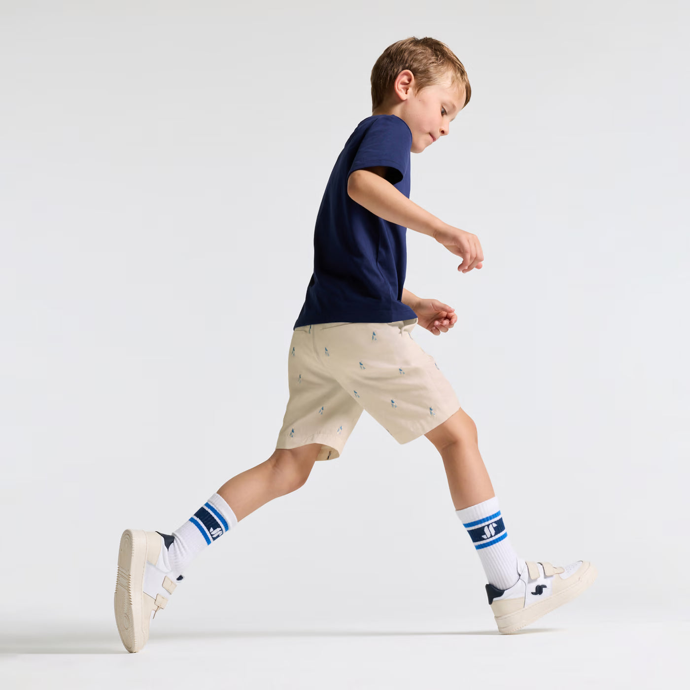 Boy cotton twill Bermuda shorts - beige taupe