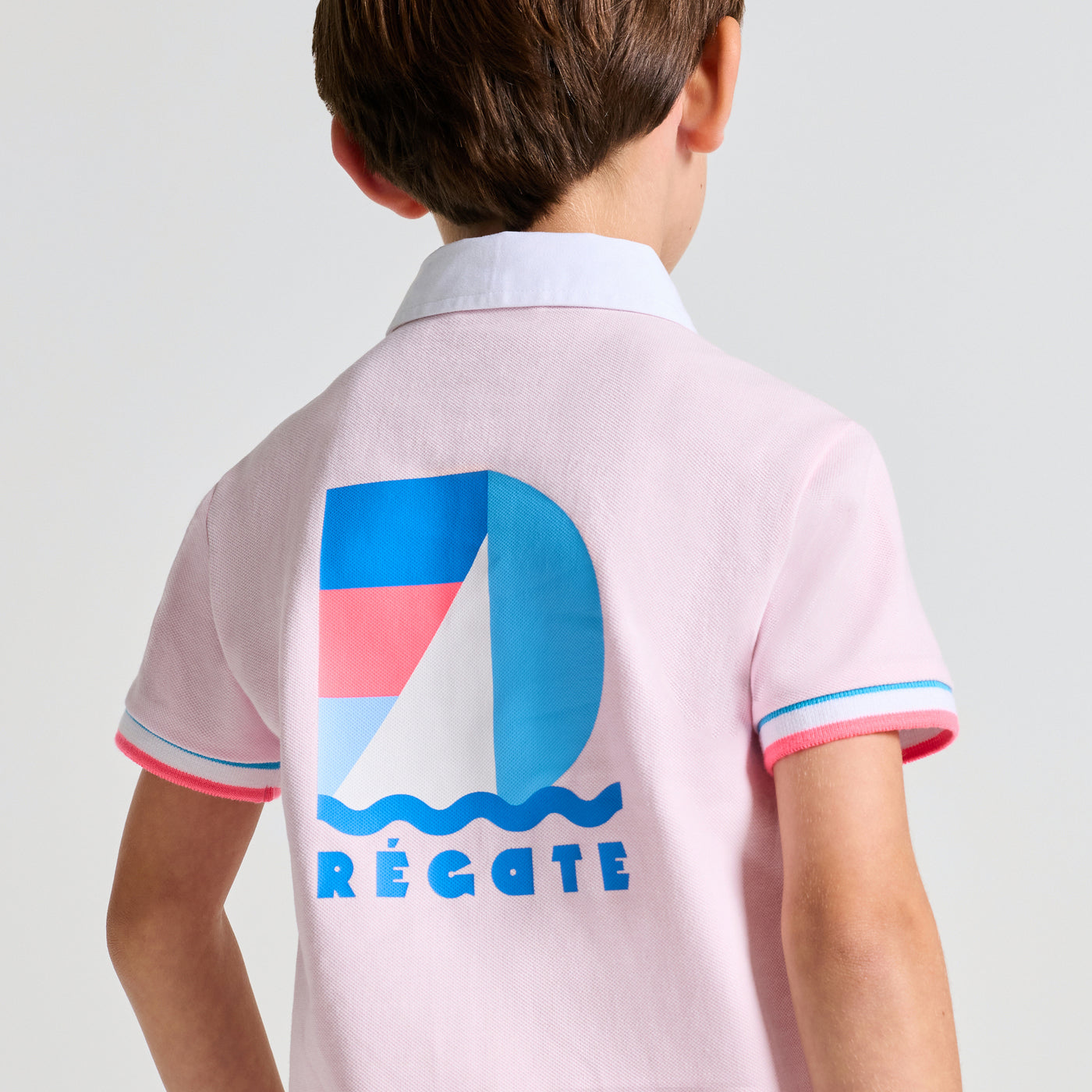 Boy cotton piqué polo shirt - rose dragee