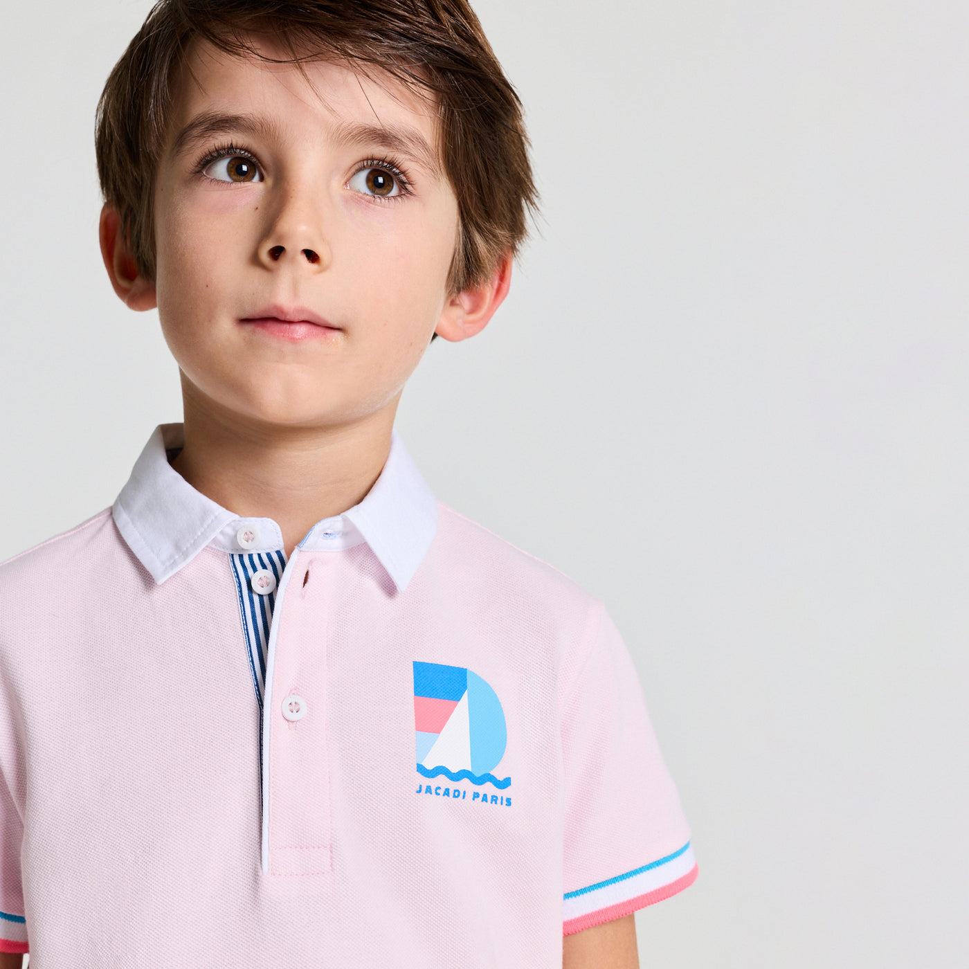 Boy cotton piqué polo shirt - rose dragee