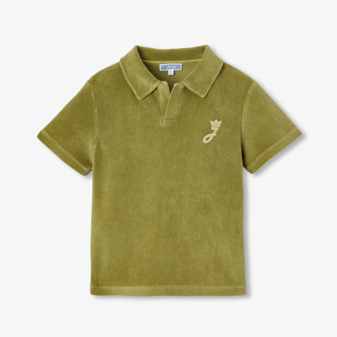 Child terry cloth polo shirt - vert de gris
