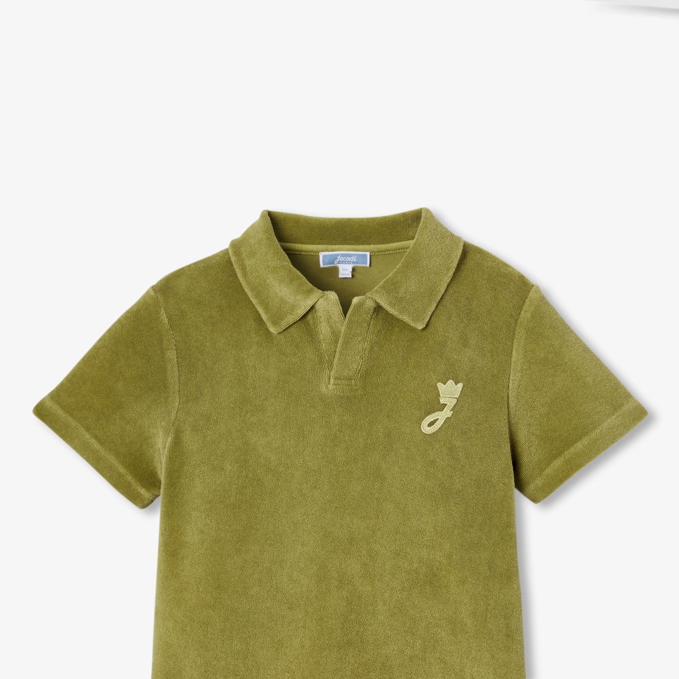 Child terry cloth polo shirt - vert de gris