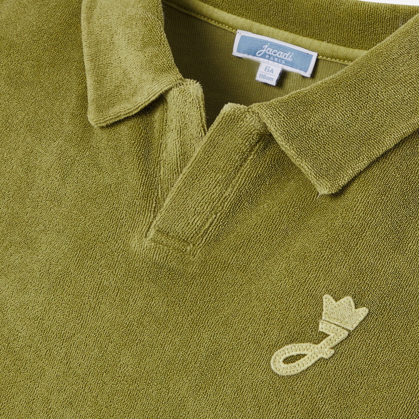 Child terry cloth polo shirt - vert de gris