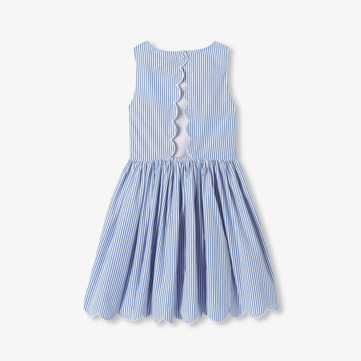 Girl striped poplin dress - bleu/blanc