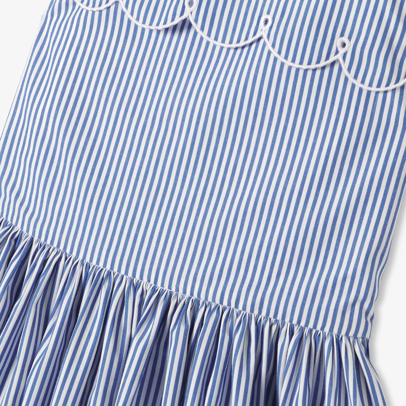 Girl striped poplin dress - bleu/blanc