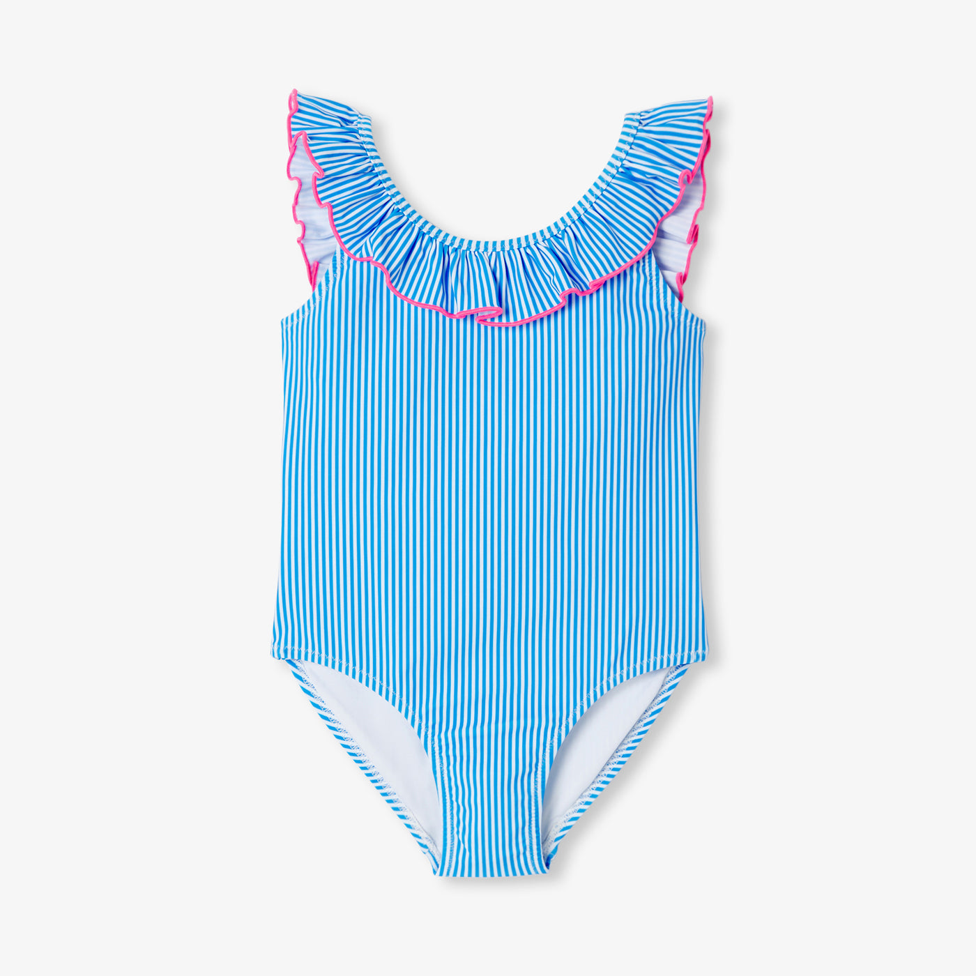 Girl one-piece swimsuit - bleu/blanc