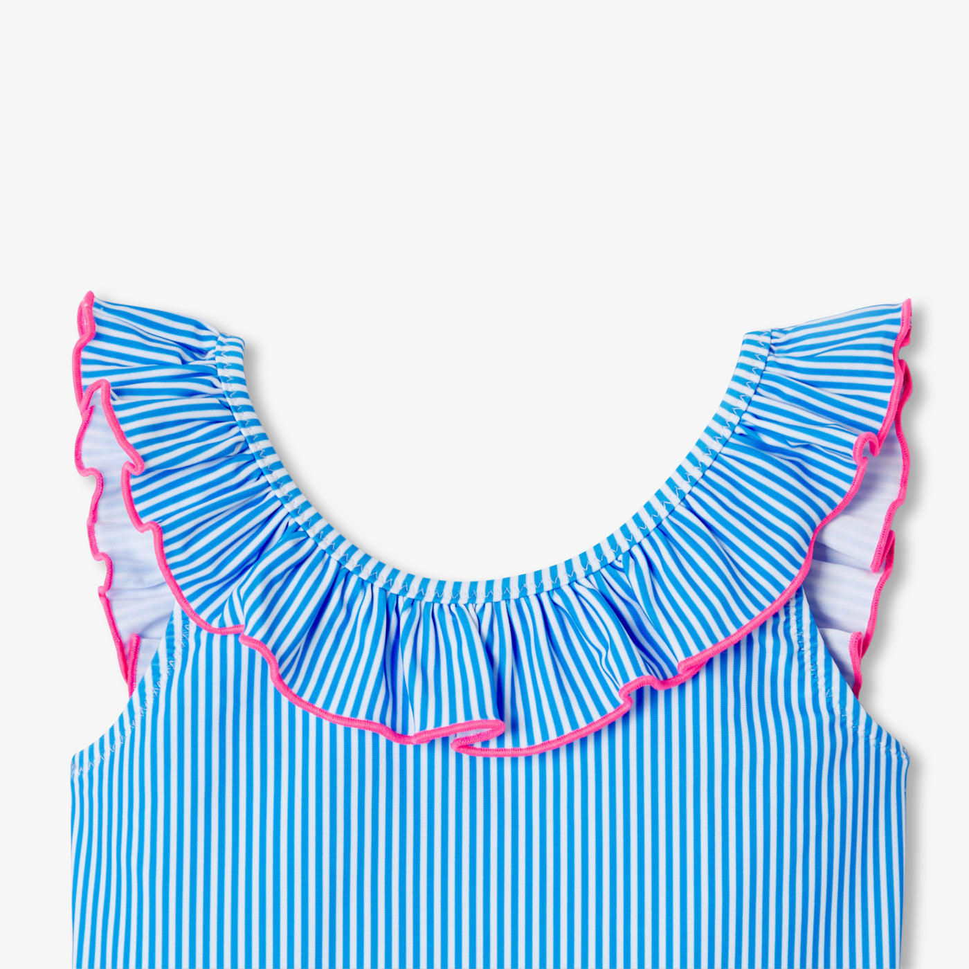 Girl one-piece swimsuit - bleu/blanc