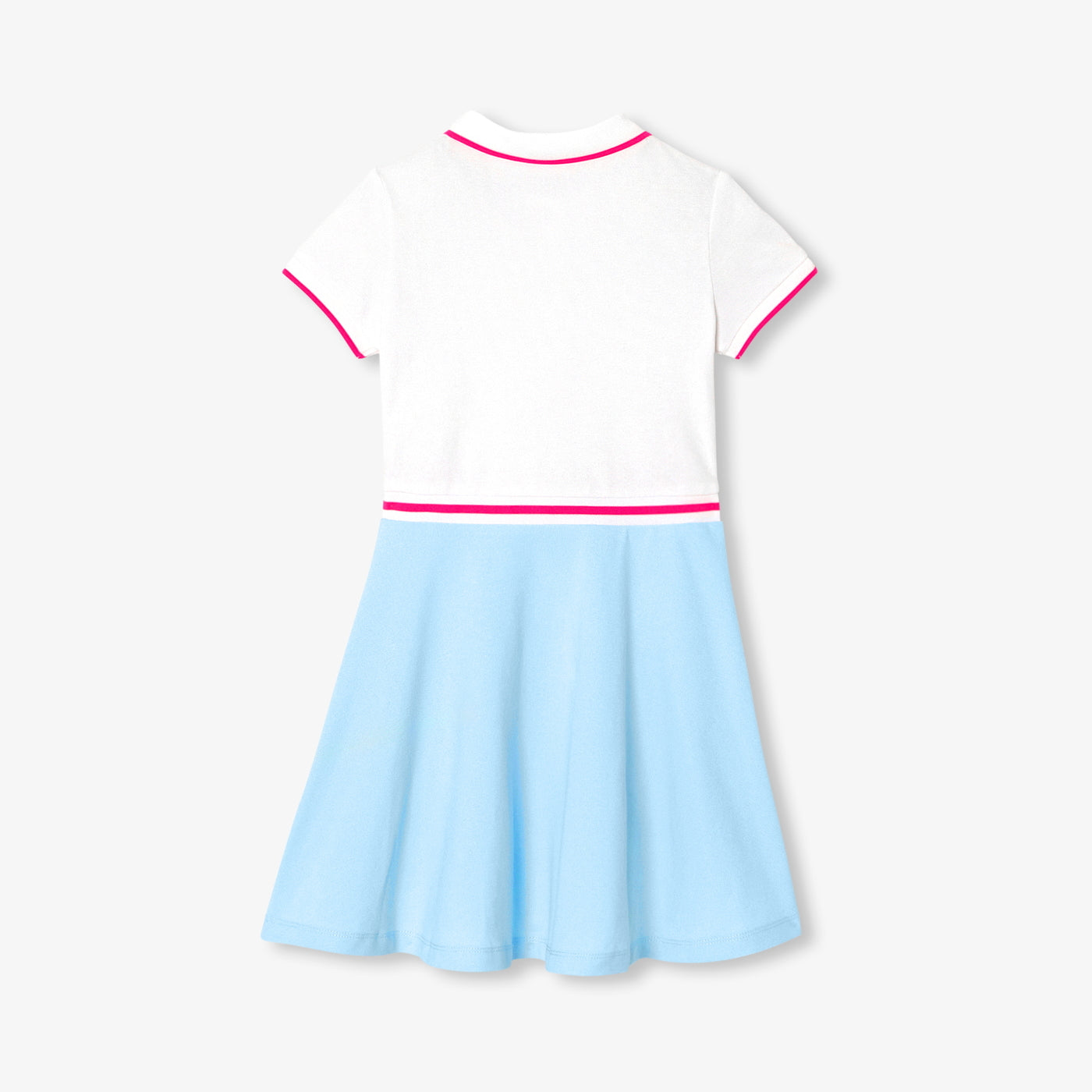 Girl piqué knit dress - blanc/bleu