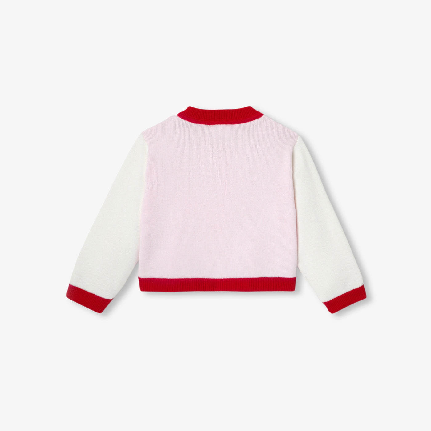 Baby girl varsity-style cardigan - blanc/rose