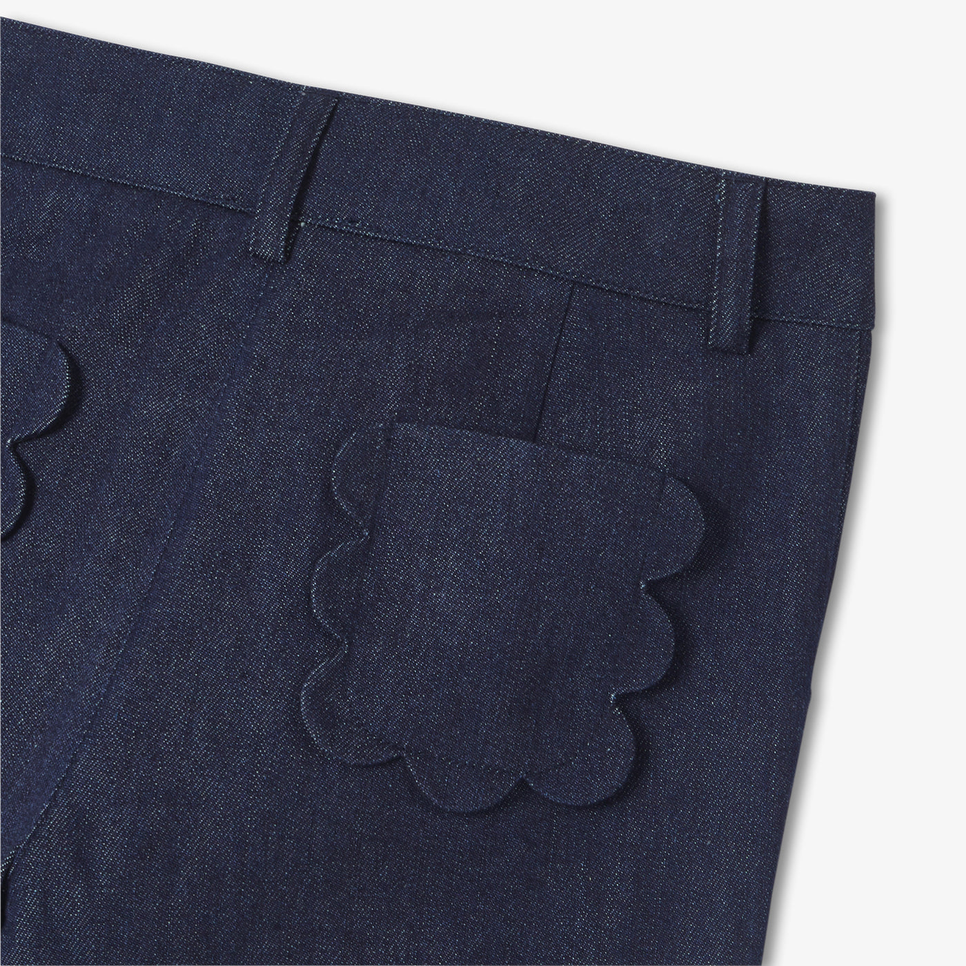 Girl wide-leg raw denim jeans - denim fonce