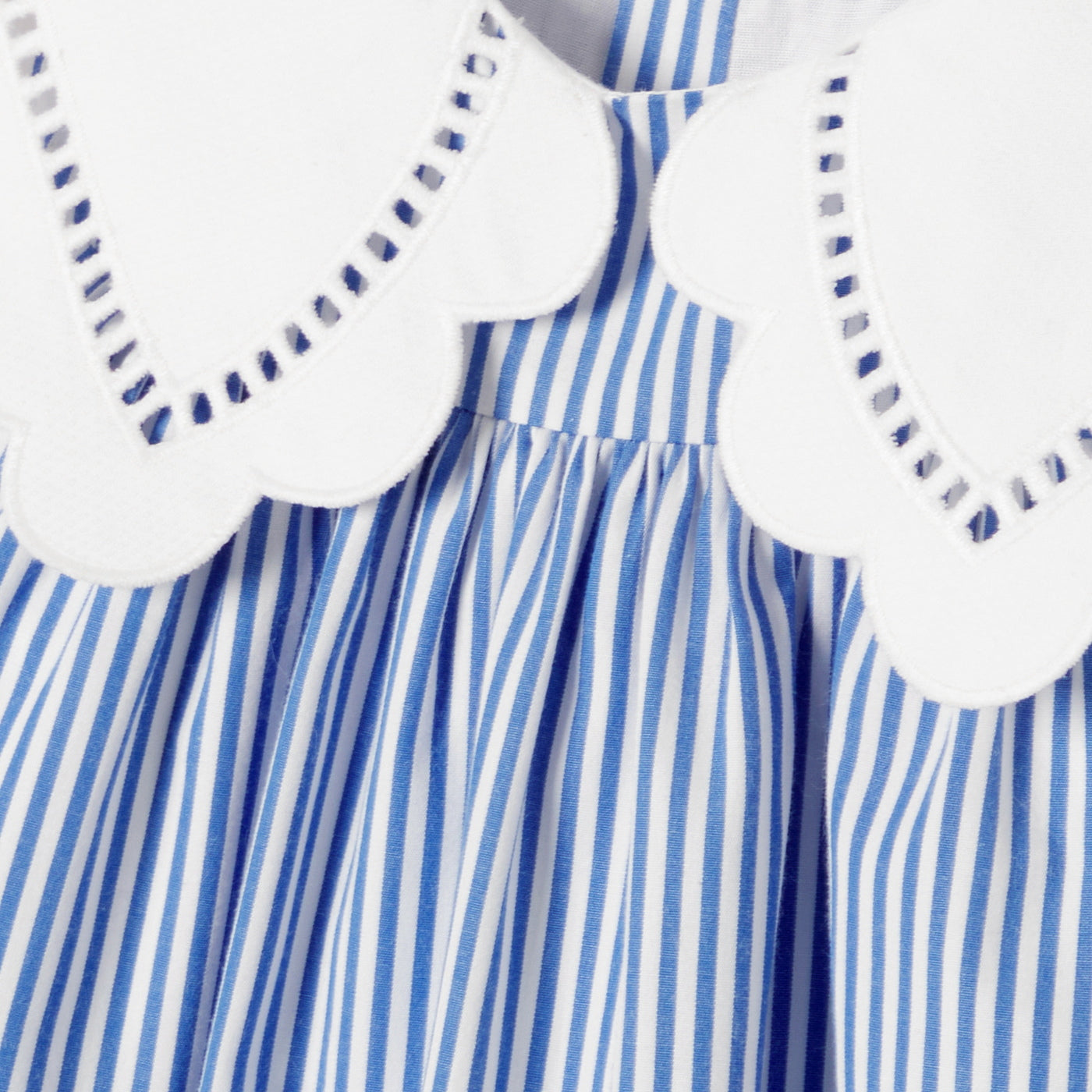 Baby girl dress in striped poplin - blanc/bleu