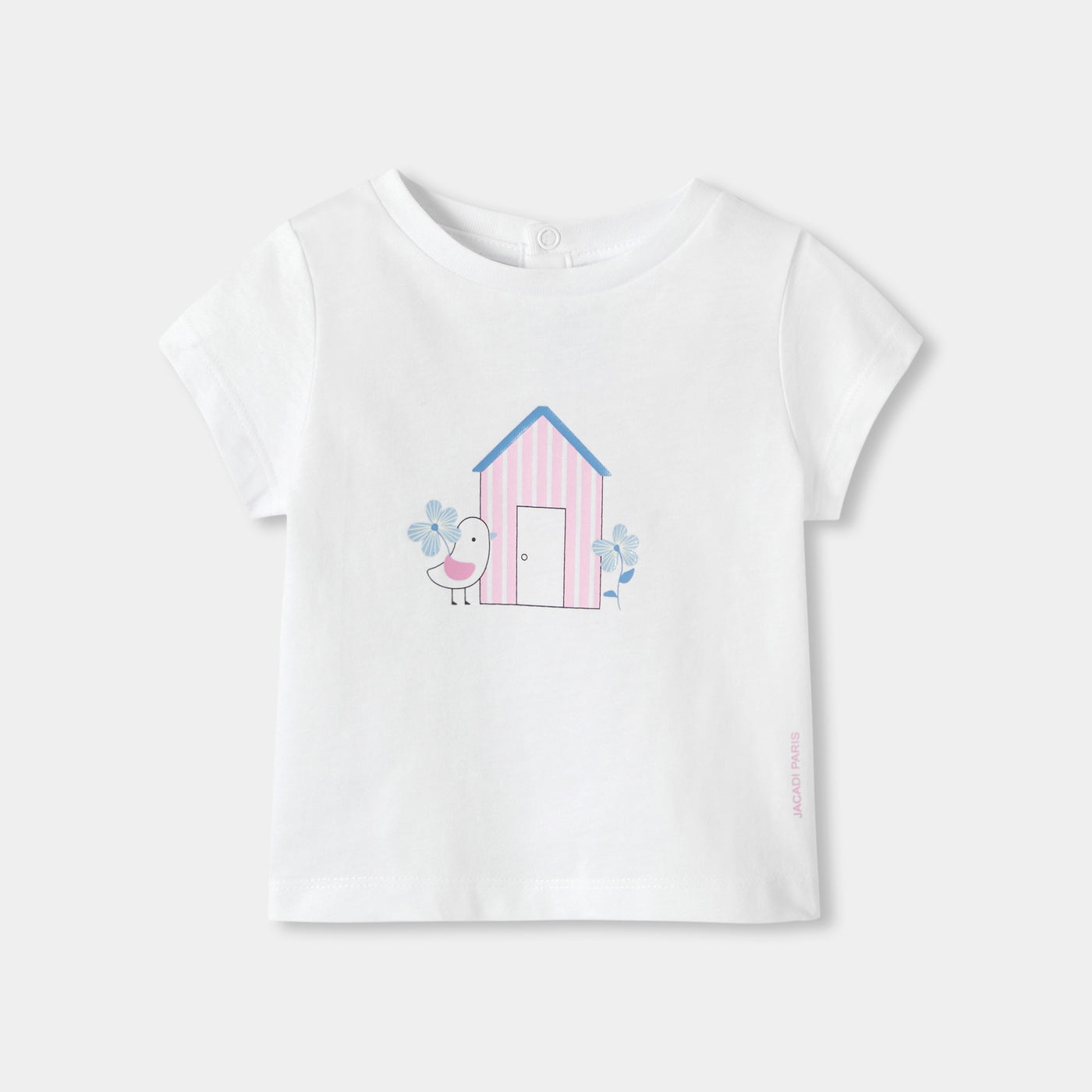 Baby girl short-sleeved cotton T-shirt - blanc jacadi