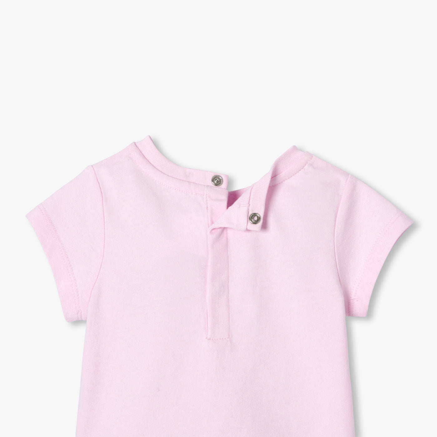 Baby girl short-sleeved cotton T-shirt - guimauve