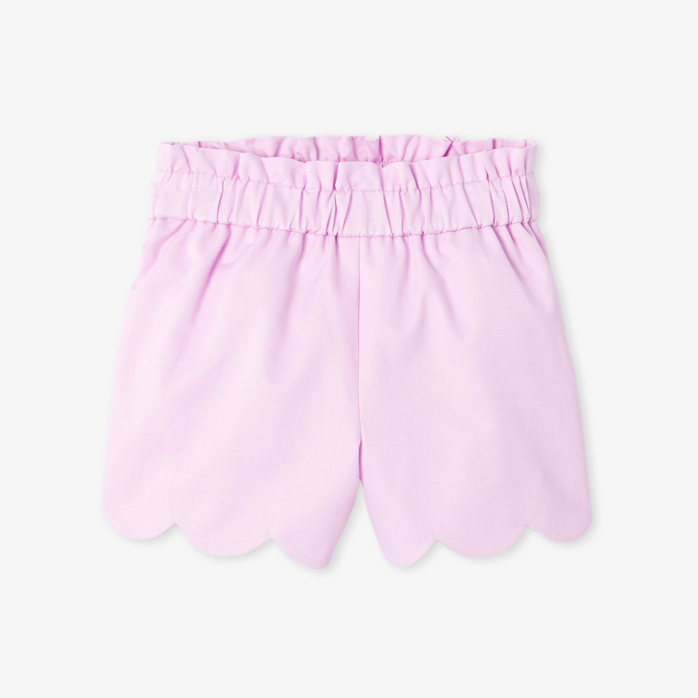 Baby girl paper bag waist twill shorts - lilas